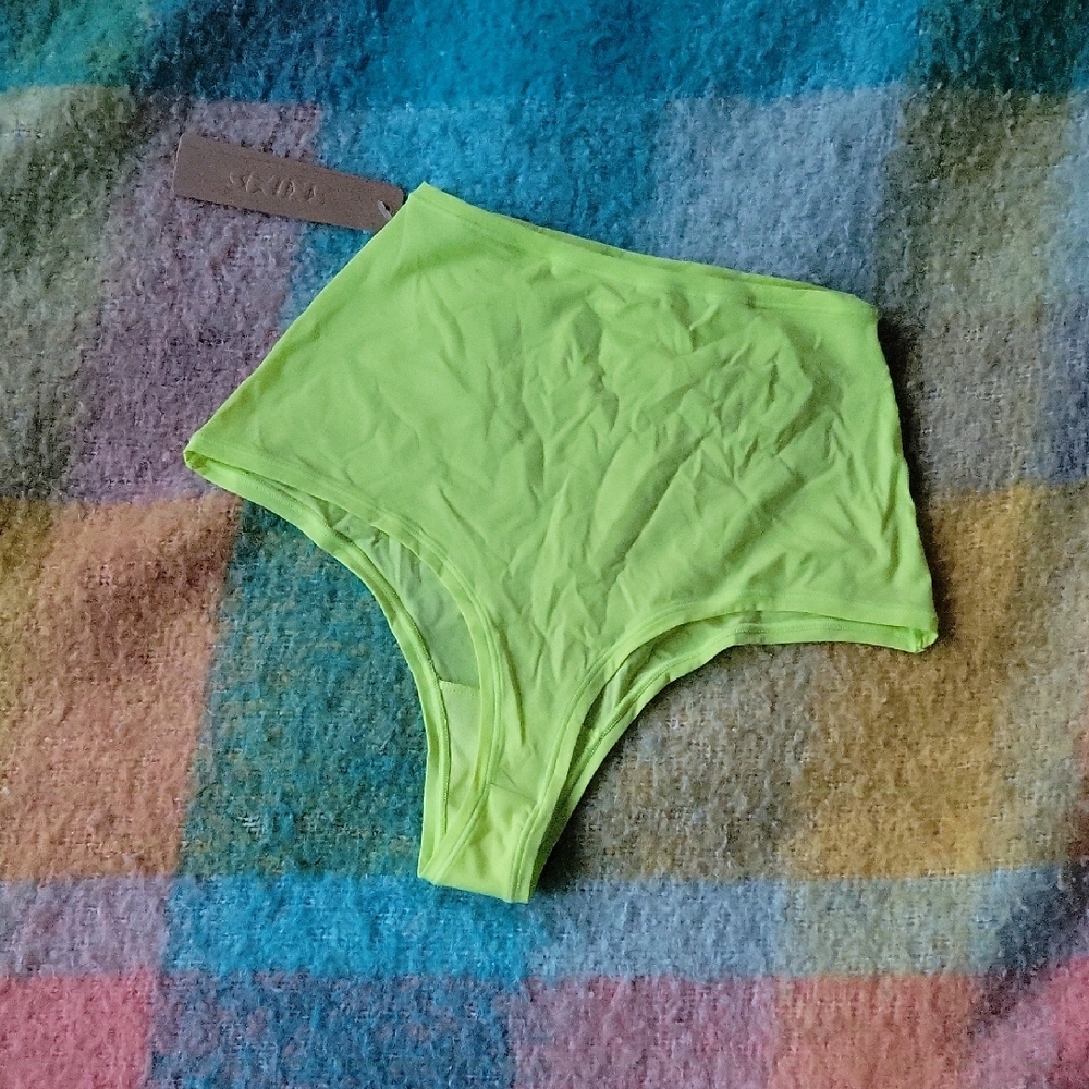 SKIMS Neon Yellow Bikini Panties Size S